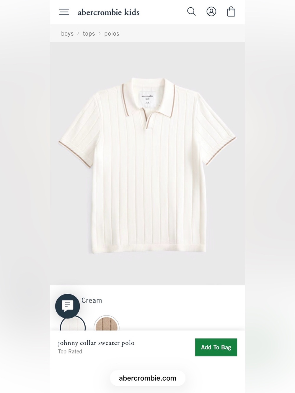 abercrombie kids johnny collar sweater polo, size 13/14